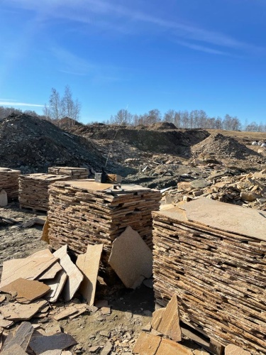 Плитняк златолит жёлтый золотистый для отмостки купить в Абакане